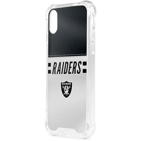 NFL Las Vegas Raiders White Striped iPhone XS Clear Case