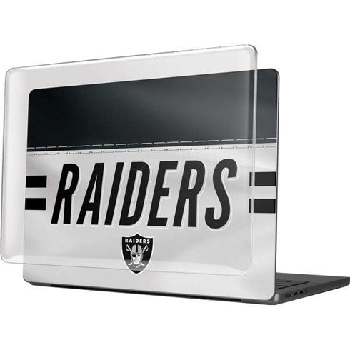 NFL Las Vegas Raiders White Striped MacBook Pro 14in (2021-24) Case plus Skin