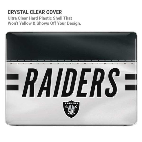 NFL Las Vegas Raiders White Striped MacBook Pro 14in (2021-24) Case plus Skin