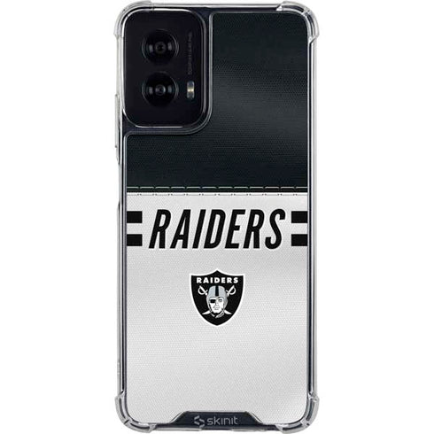 NFL Las Vegas Raiders White Striped Moto G Power 5G (2024) Clear Case