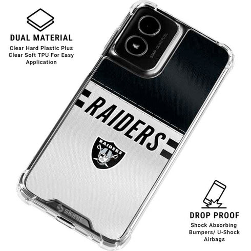 NFL Las Vegas Raiders White Striped Moto G Power 5G (2024) Clear Case