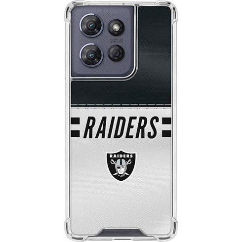 NFL Las Vegas Raiders White Striped Moto G Power 5G (2025) Clear Case