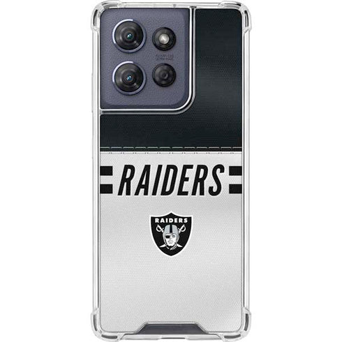 NFL Las Vegas Raiders White Striped Moto G Stylus 5G (2025) Clear Case
