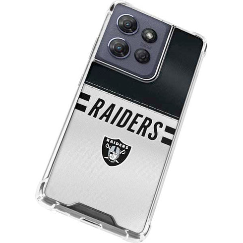 NFL Las Vegas Raiders White Striped Moto G Stylus 5G (2025) Clear Case