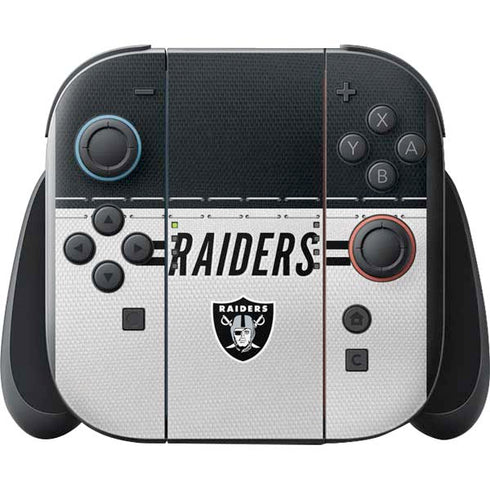 NFL Las Vegas Raiders White Striped Nintendo Switch 2 (2025) with Joy-Con Skin