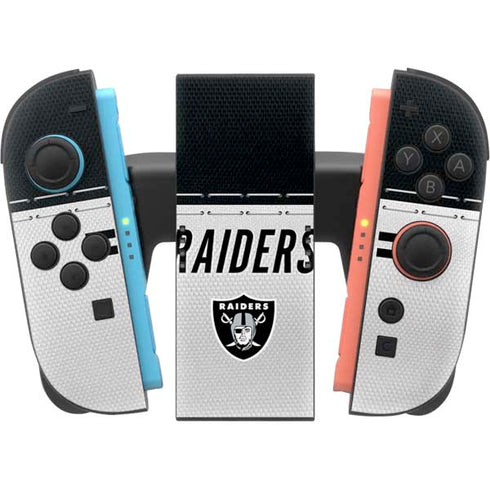 NFL Las Vegas Raiders White Striped Nintendo Switch 2 (2025) Joy-Con Controller Skin