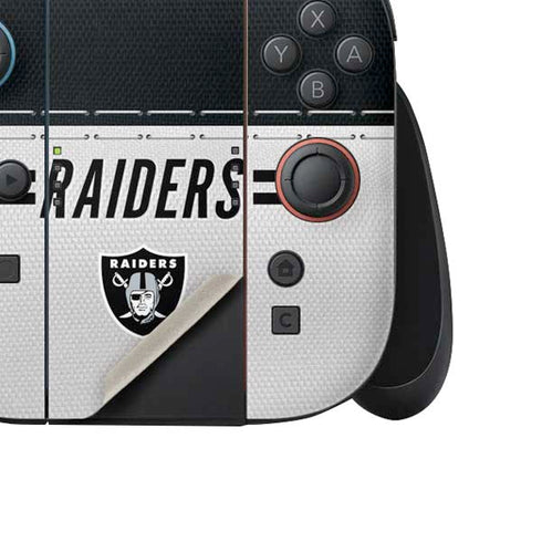 NFL Las Vegas Raiders White Striped Nintendo Switch 2 (2025) Joy-Con Controller Skin