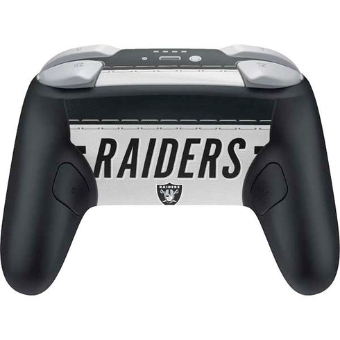 NFL Las Vegas Raiders White Striped Nintendo Switch 2 (2025) Pro Controller Skin