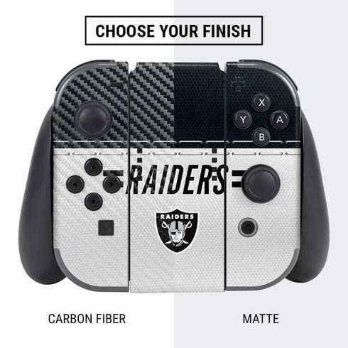 NFL Las Vegas Raiders White Striped Nintendo Switch Bundle Skin