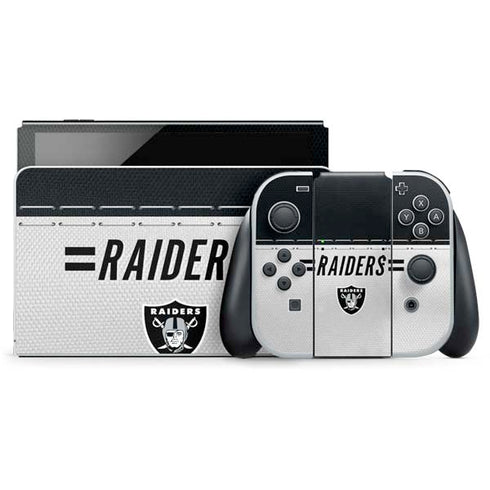 NFL Las Vegas Raiders White Striped Nintendo Skins