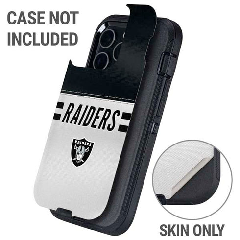 NFL Las Vegas Raiders White Striped Otterbox Defender iPhone Skin