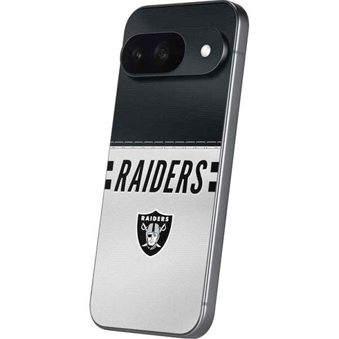 NFL Las Vegas Raiders White Striped Google Pixel 9 Skin