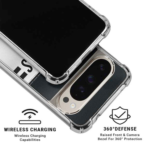 NFL Las Vegas Raiders White Striped Pixel 9/9 Pro Clear Case