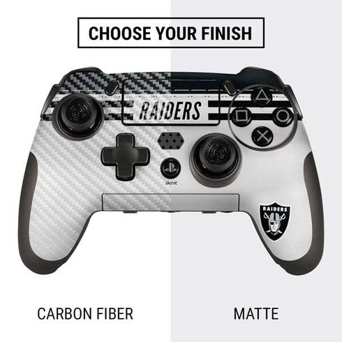 NFL Las Vegas Raiders White Striped PlayStation Scuf Vantage 2 Controller Skin