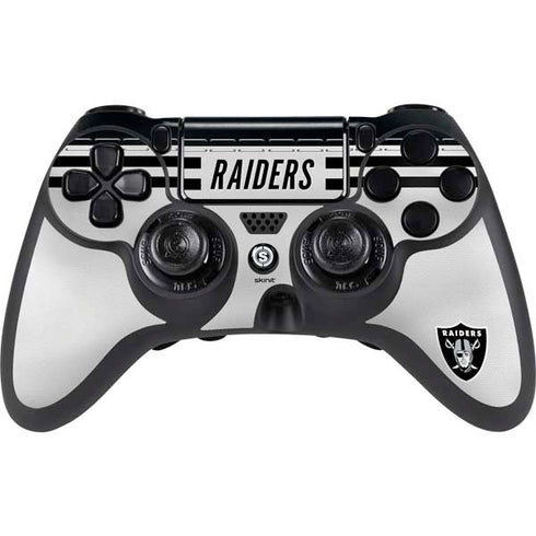 NFL Las Vegas Raiders White Striped PlayStation PS4 Skins