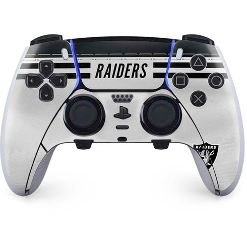 NFL Las Vegas Raiders White Striped PS5 DualSense Edge Pro Controller Skin