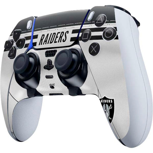 NFL Las Vegas Raiders White Striped PS5 DualSense Edge Pro Controller Skin