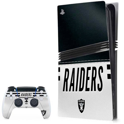 NFL Las Vegas Raiders White Striped PlayStation PS5 Skins