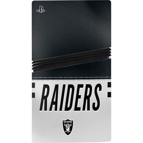 NFL Las Vegas Raiders White Striped PS5 Pro Bundle Skin