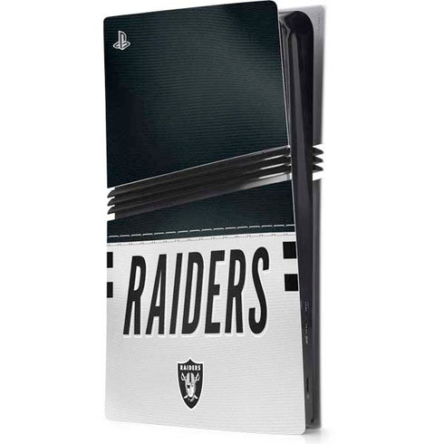 NFL Las Vegas Raiders White Striped PS5 Pro Console Skin