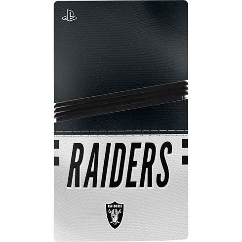 NFL Las Vegas Raiders White Striped PS5 Pro Console Skin