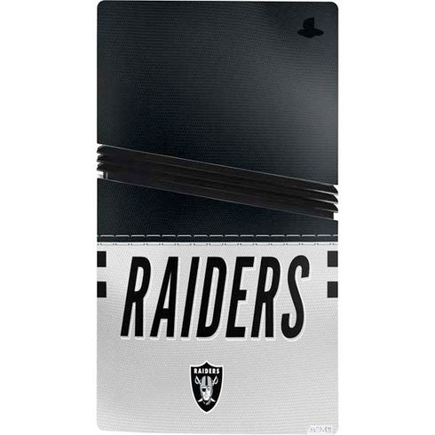 NFL Las Vegas Raiders White Striped PS5 Pro Console Skin