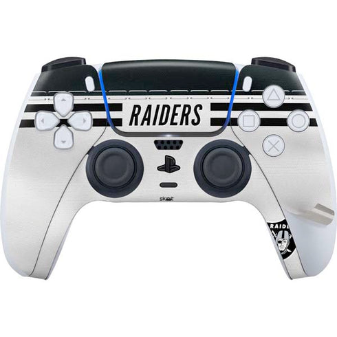NFL Las Vegas Raiders White Striped PS5 Pro Disk Bundle Skin