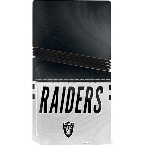 NFL Las Vegas Raiders White Striped PS5 Pro Disk Console Skin