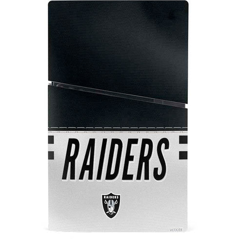 NFL Las Vegas Raiders White Striped PS5 Slim Digital Edition Console Skin
