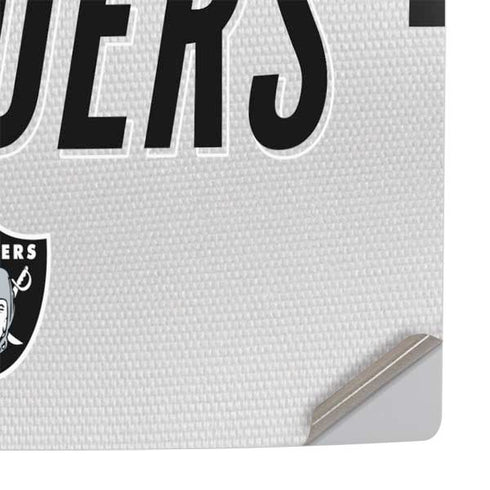 NFL Las Vegas Raiders White Striped PS5 Slim Digital Edition Console Skin