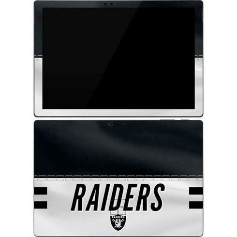 NFL Las Vegas Raiders White Striped Surface Pro 7 Skin