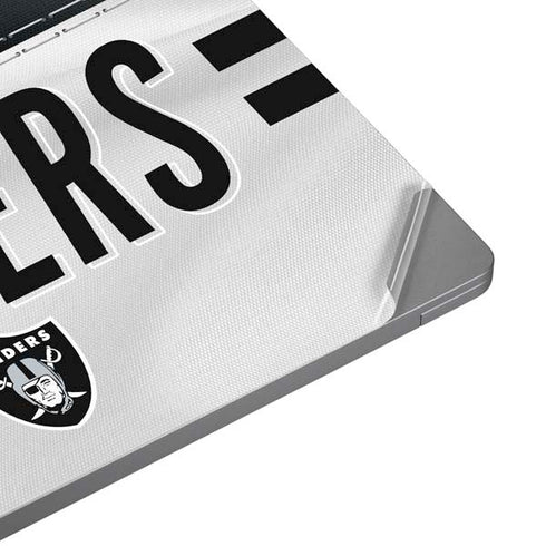 NFL Las Vegas Raiders White Striped Laptop Skins