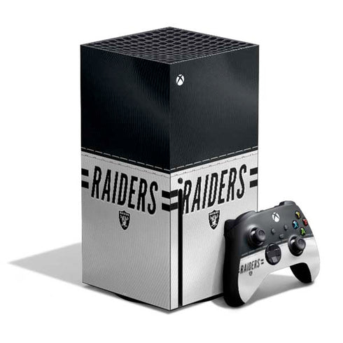 NFL Las Vegas Raiders White Striped Xbox Series X Skins