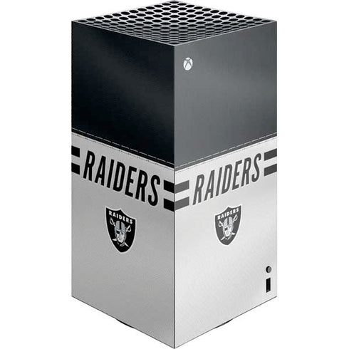NFL Las Vegas Raiders White Striped XBox Series X Digital Edition Console Skin