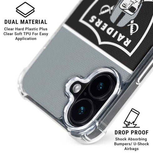 NFL Las Vegas Raiders Zone Block iPhone 16 Plus Clear Case