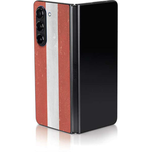 Latvia Flag Distressed Galaxy Z Fold5 5G Skin