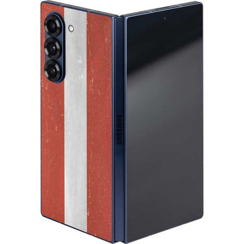 Latvia Flag Distressed Galaxy Z Fold6 Skin
