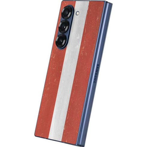 Latvia Flag Distressed Galaxy Z Fold6 Skin