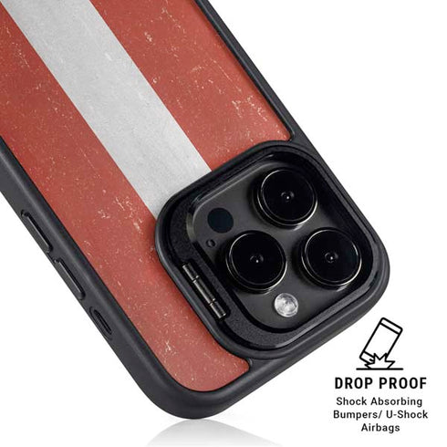 Latvia Flag Distressed iPhone 14 Pro Max Kickstand Case