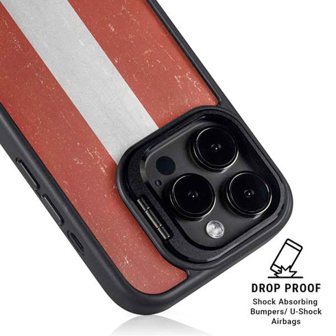 Latvia Flag Distressed iPhone 15 Pro Kickstand Case