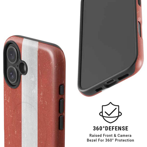 Latvia Flag Distressed iPhone 16 Magsafe Impact Case