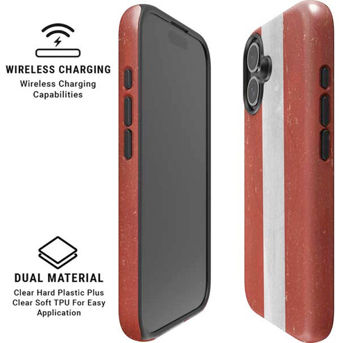 Latvia Flag Distressed iPhone 16 Magsafe Impact Case