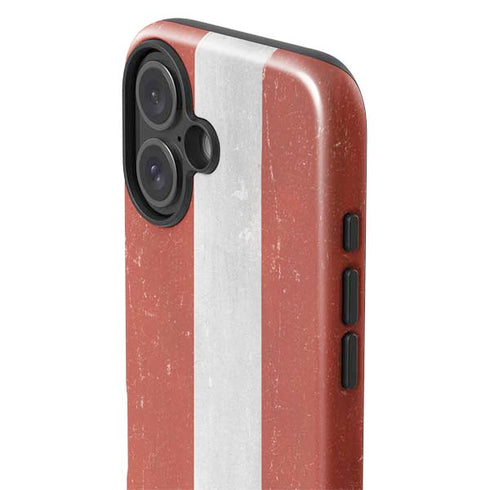 Latvia Flag Distressed iPhone 16 Plus Impact Case