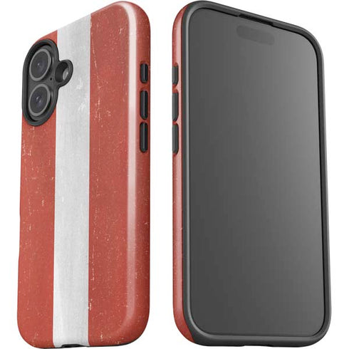 Latvia Flag Distressed iPhone 16 Plus Impact Case