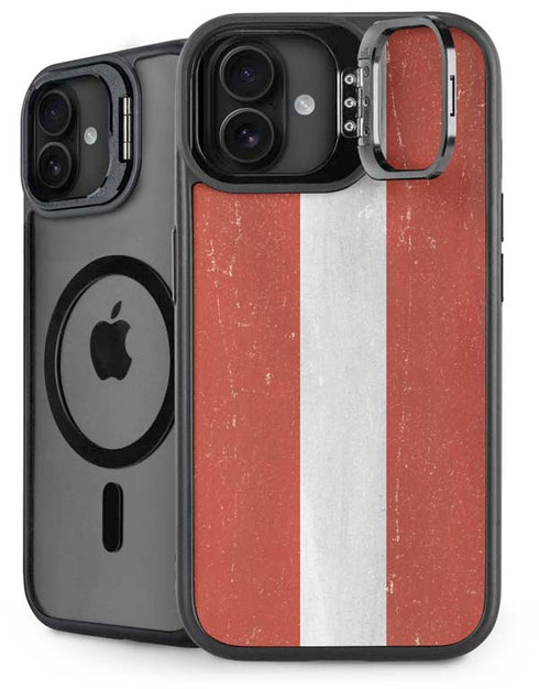 Latvia Flag Distressed iPhone 16 Plus Kickstand Case
