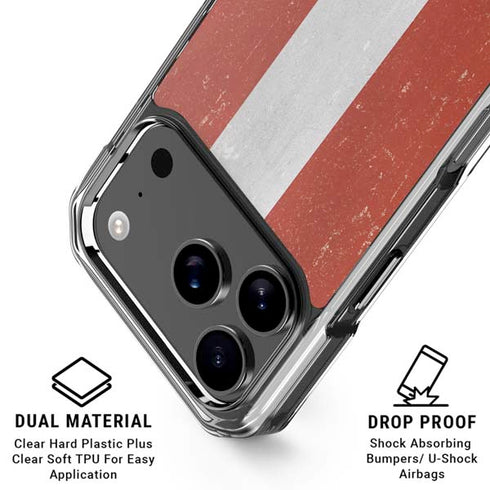 Latvia Flag Distressed iPhone 18 Pro Clear Case