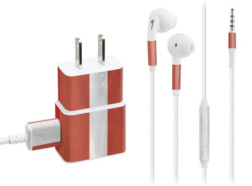 Latvia Flag Distressed Phone Charger Skin