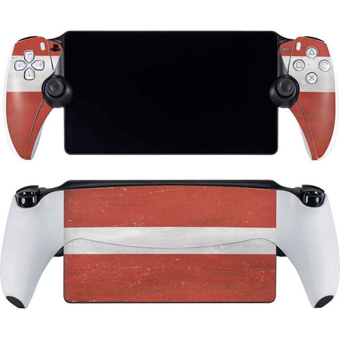 Latvia Flag Distressed PlayStation Portal Remote Player Skin