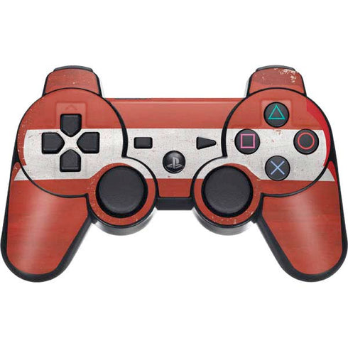 Latvia Flag Distressed PS3 Dual Shock wireless controller Skin