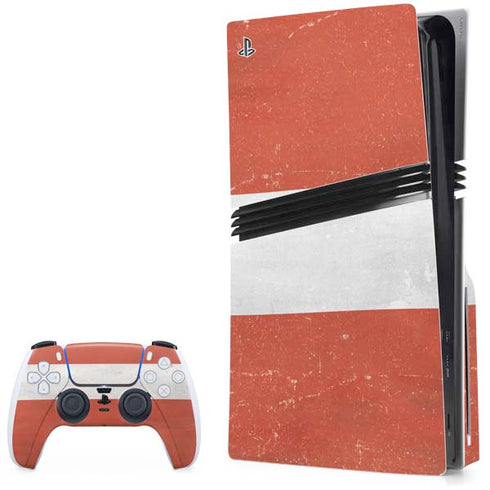 Latvia Flag Distressed PS5 Pro Disk Bundle Skin